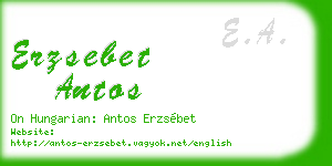 erzsebet antos business card